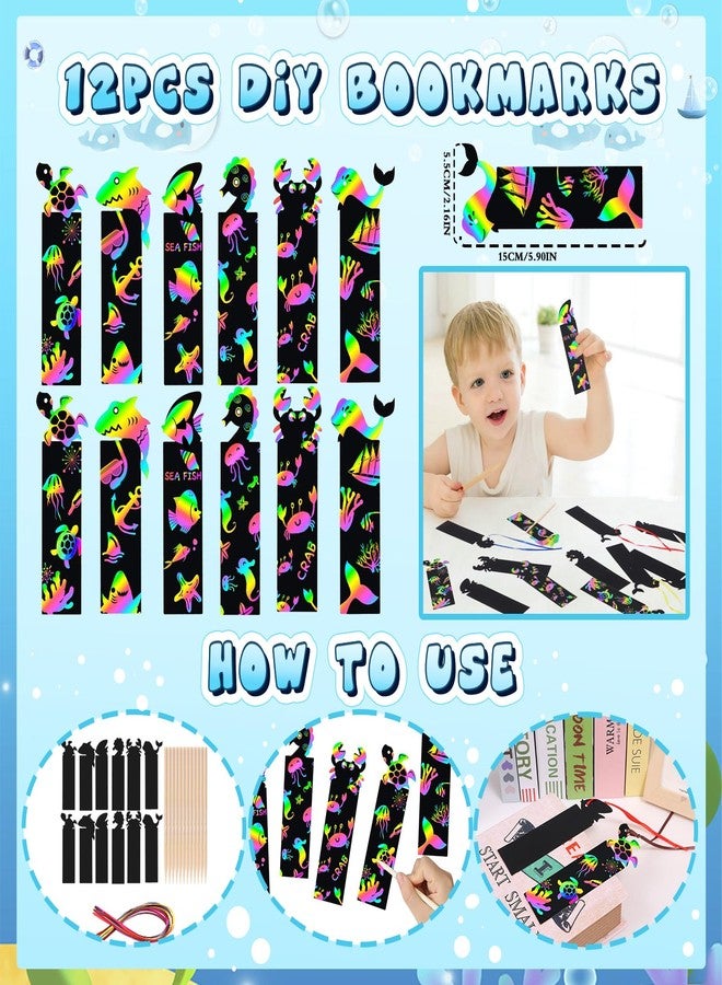 Winrayk 148Pcs Under the Sea Party Favors Birthday Supplies Kids Ocean Sea Animal Toy Gift Bag Sticky Hand Bookmark Diy Sticker Stamper Ring Boys Girls Goodie Bag Stuffers Ocean Birthday Party Favors - Image 3